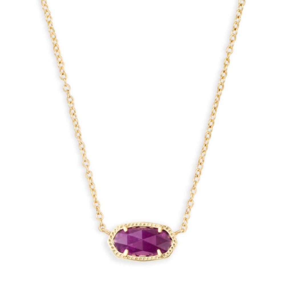 Kendra Scott Elisa Gold Necklace In Purple Jade